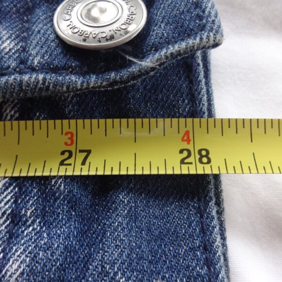 Carbon women's denim vest size L, distressed, front button, adjustable waist, - Picture 6 of 14